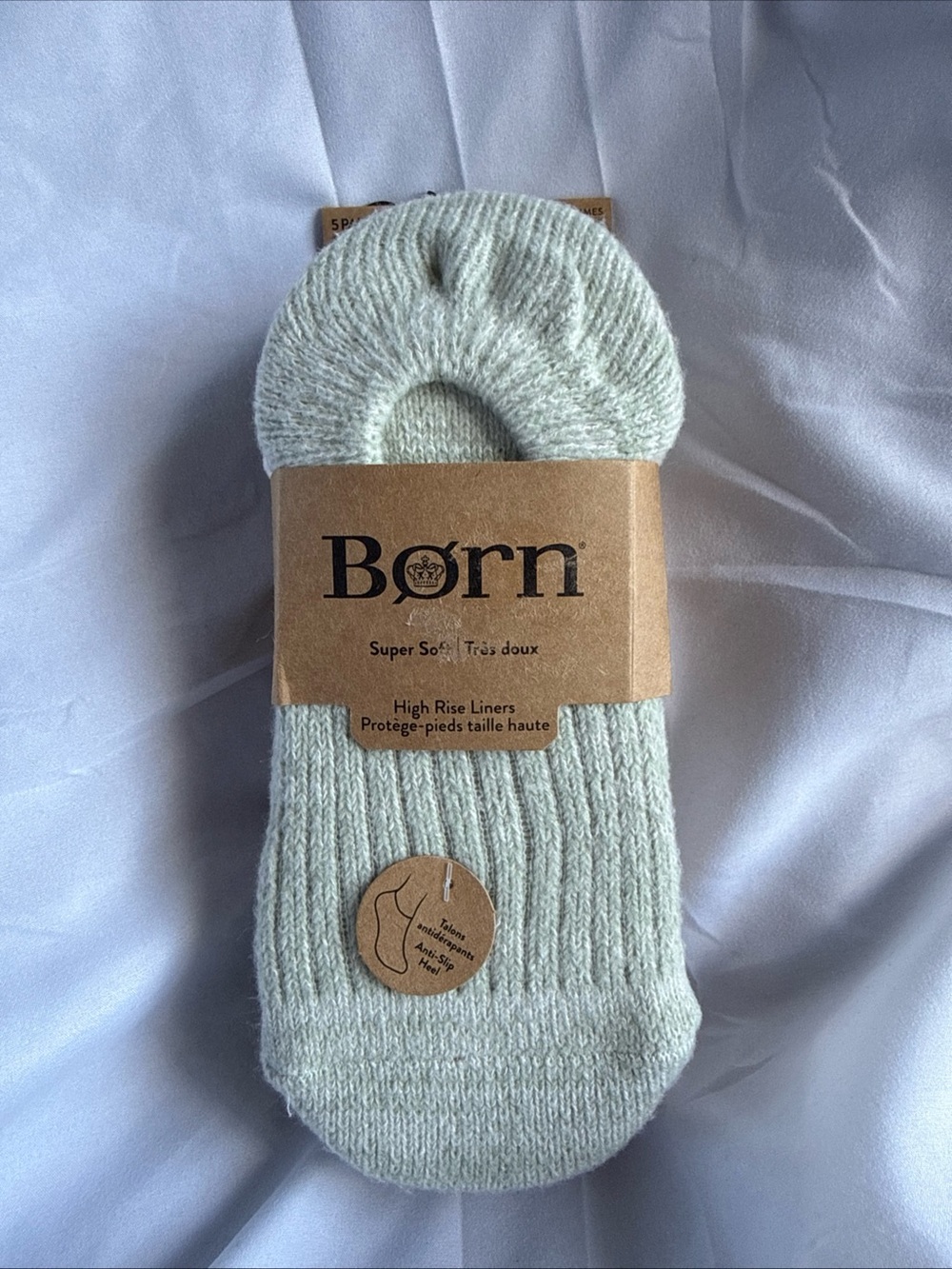 Born Women’s High-Rise Liner Socks — Light Sage, cream , rose  NWT